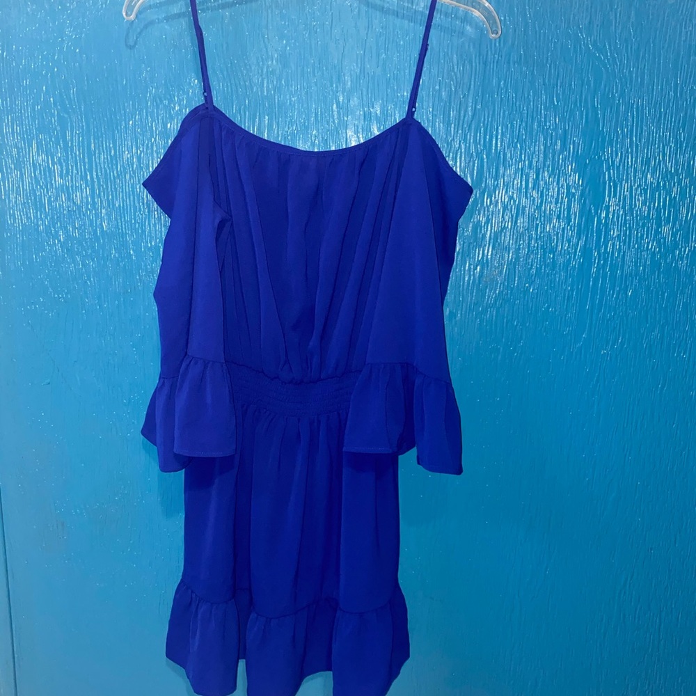 COPY - Divided Royal Blue off the shoulder dress